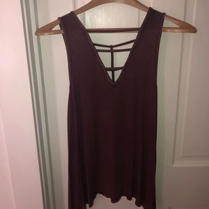 Maroon American eagle tank top